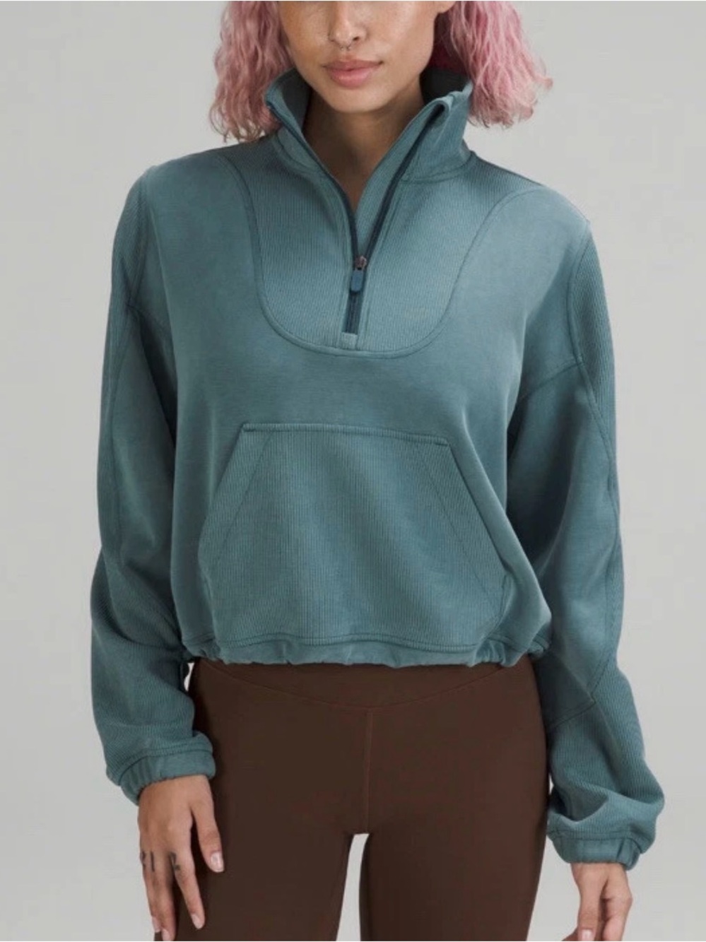lululemon athletica Teal Half-Zip Pullover Hoodie